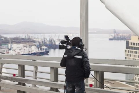 The operator with the camera Stock Photos