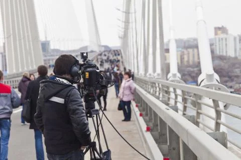 The operator with the camera Stock Photos