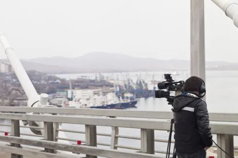 The operator with the camera Stock Photos