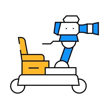 Operator cart with video camera icon color illustration Stock Illustration