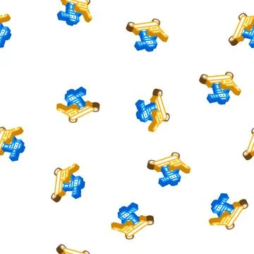 Operator cart with video camera isometric icon seamless pattern Stockillustratie