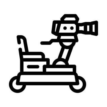 Operator cart with video camera line icon vector illustration Stock Illustration