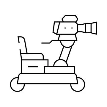 Operator cart with video camera line icon vector illustration Stock Illustration
