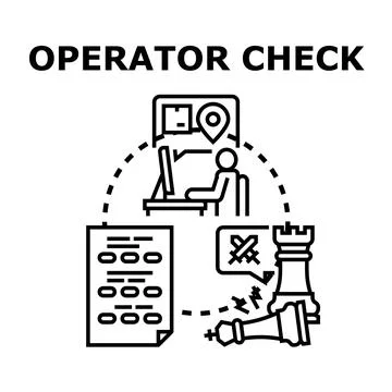 Operator check managing online logistics and business strategy Stock Illustration