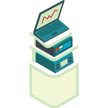 Operator control panel vector computer 3d icon Stock Illustration