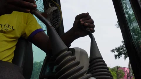 Operator Controlling Machinery Stock Footage 335213257