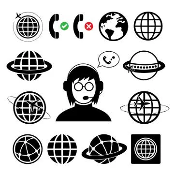 Operator customer support cartoon Stock Illustration