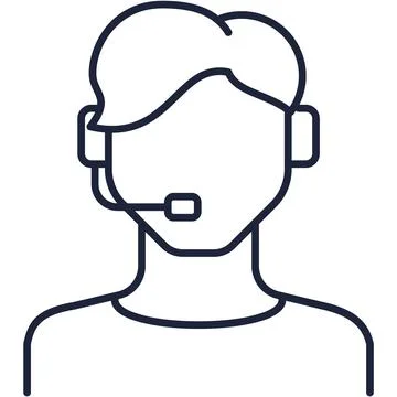 Operator customer support service avatar flat icon Illustrazione stock
