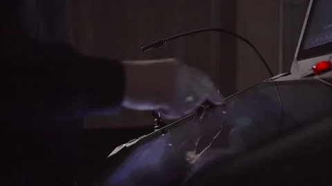 Operator Enters Parameters on Industrial Control Panel with Touchscreen. Stock Footage 302761842