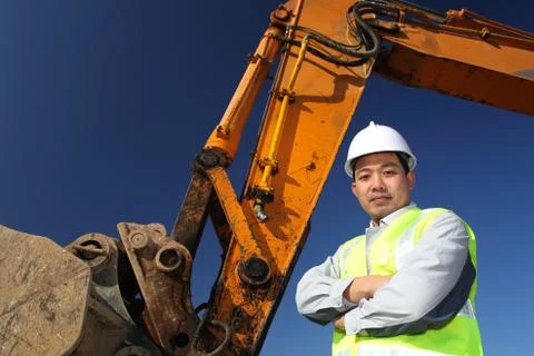Operator of a excavator Foto stock