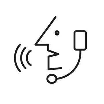 Operator in headset - simple icon Stock Illustration