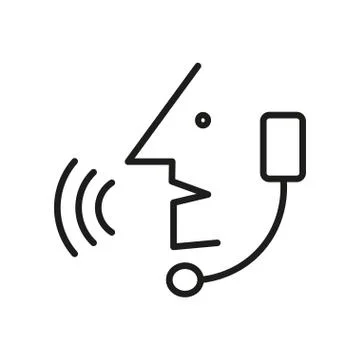 Operator in headset - simple icon Stock Illustration