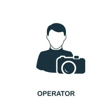 Operator icon. Monochrome style design from professions icon collection. UI Stock Illustration