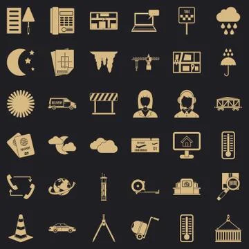 Operator icons set, simple style Stockillustratie