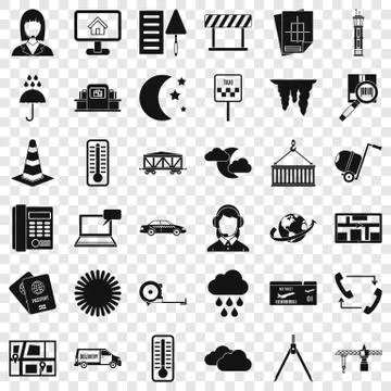Operator icons set, simple style Stockillustratie
