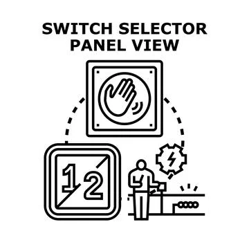 Operator interacting with system control panel selector Stock Illustration
