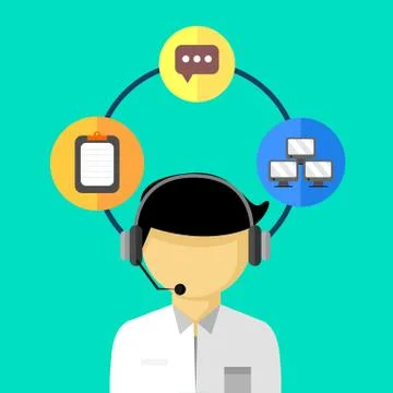 Operator Job Desk Infographic Vector Illustration Stock Illustration