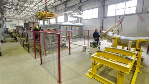 The operator lifting device timelapse, lift loads using lifting magnet, mec.. Stock Photos