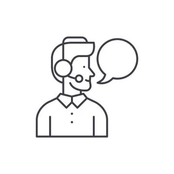 Operator line icon concept. Operator vector linear illustration, symbol, sign Illustrazione stock