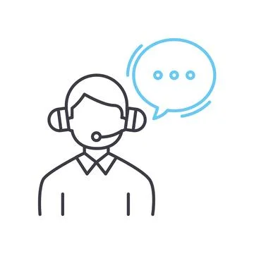 Operator line icon, outline symbol, vector illustration, concept sign 스톡 일러스트