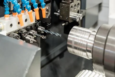 Operator machining process mold and die part for automotive industrial workin Stock Photos