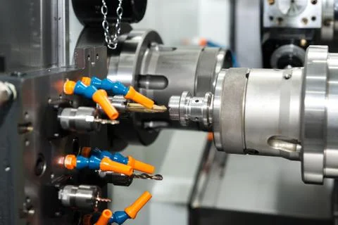 Operator machining process mold and die part for automotive industrial workin Stock Photos