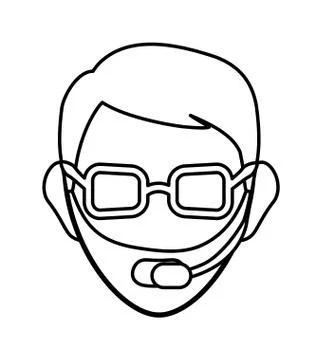 Operator man avatar. Customer service. vector graphic Illustrazione stock