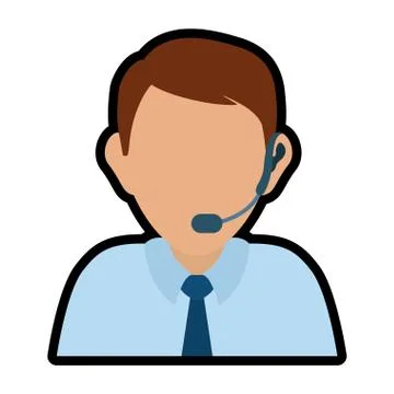 Operator man avatar. Customer service. vector graphic Illustrazione stock