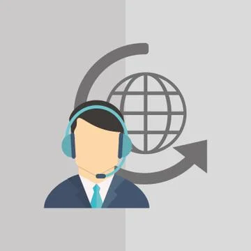 Operator man  icon design Illustrazione stock