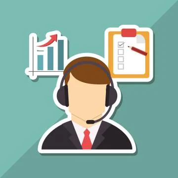 Operator man  icon design, vector illustration Illustrazione stock