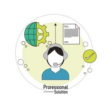 Operator man icon. Proffesional Solution. Vector graphic Illustrazione stock