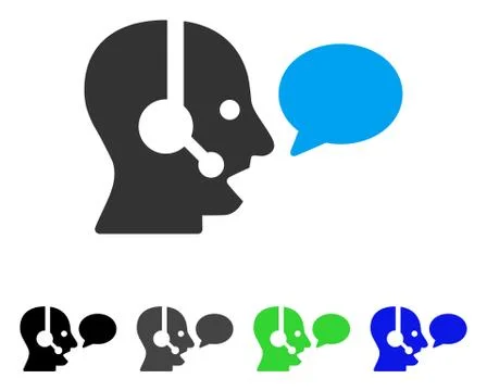 Operator Message Balloon Flat Icon Stock Illustration