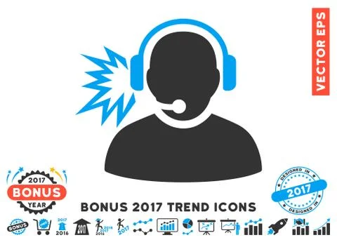 Operator Message Flat Icon With 2017 Bonus Trend Stock Illustration