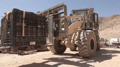 Operator operate heavy equipment at Forward Operating Base Whitehouse - 2012 Stock Footage 104298492
