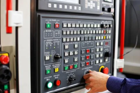 Operator overrides feedrate Stock Photos