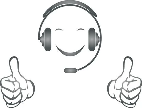Operator, person, headset, support, logo Stock Illustration