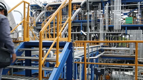 Operator in refinery plant Video stock 52336350