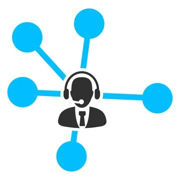Operator Relations Flat Icon Symbol Stock Illustration