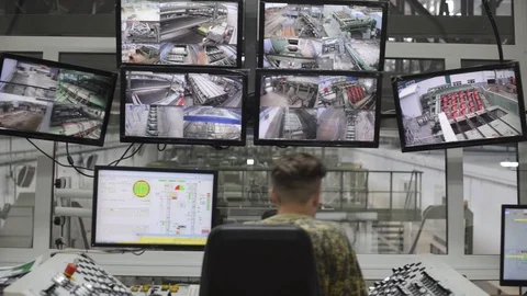 Operator of a saw machine working Video stock 89435108