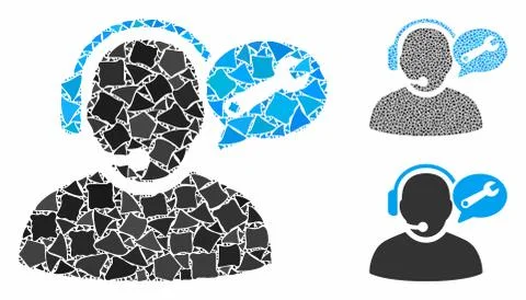 Operator service message Mosaic Icon of Irregular Elements Stockillustratie