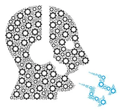 Operator Shout Composition of Cogs Stock Illustration