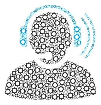 Operator Signal Composition of Gears Stock Illustration