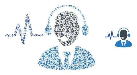 Operator Sound Signal Recursion Collage of Self Items Ilustración de archivo