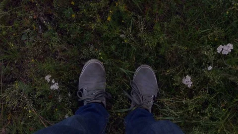 Operator stand on the grass 스톡 동영상 80134563