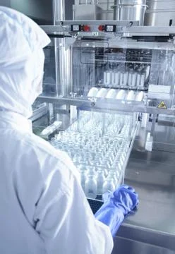 Operator of a sterile machine Stock Photos
