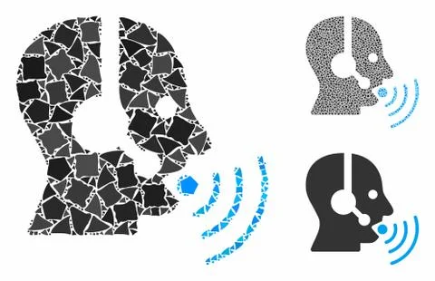 Operator talking sound waves Mosaic Icon of Tuberous Elements Stock Illustration