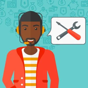 Operator of technical support Illustrazione stock