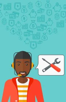 Operator of technical support Stock Illustration