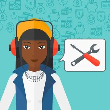 Operator of technical support Stock Illustration