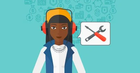 Operator of technical support Stock Illustration